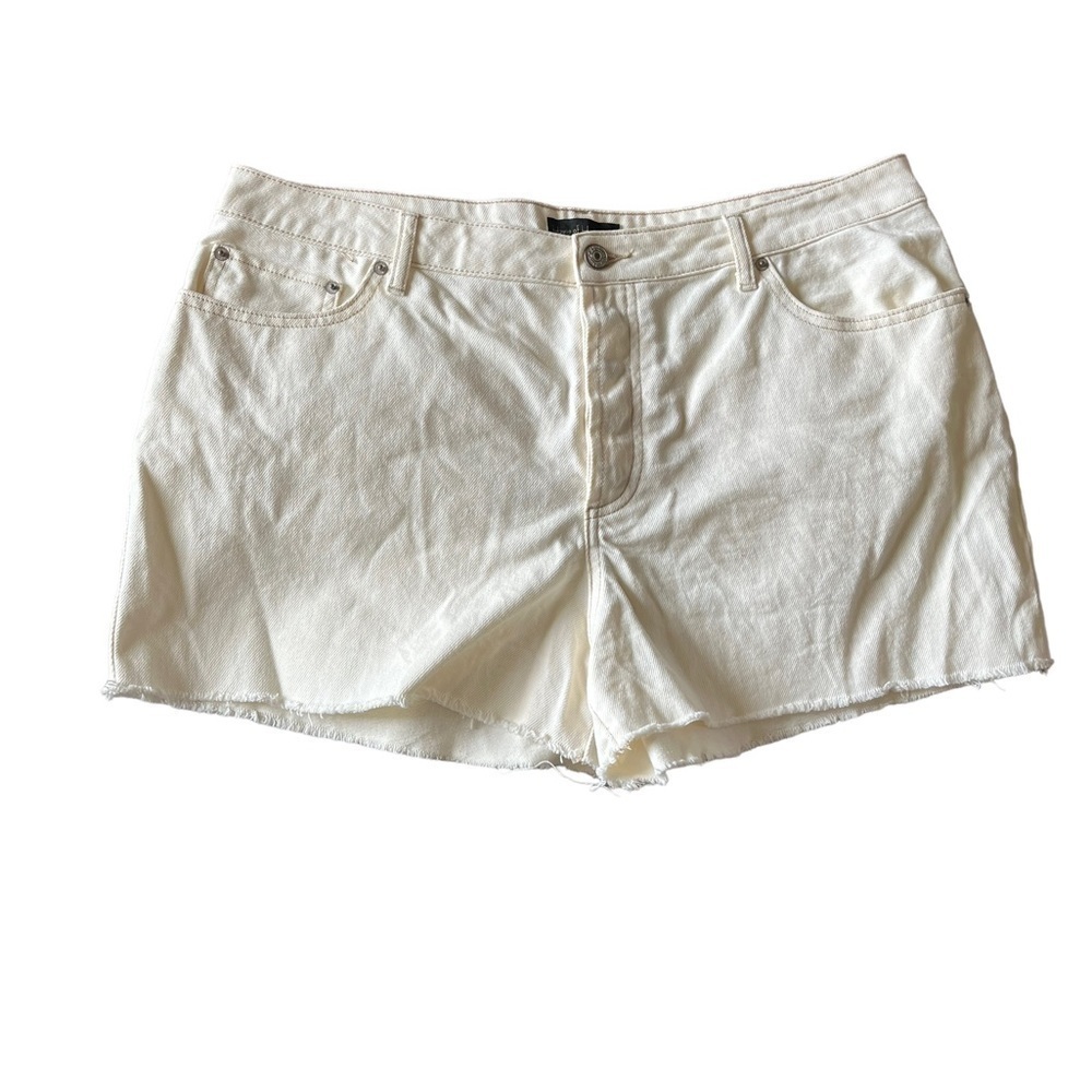 house of harlow 1960 womens hi rise mom shorts button fly ivory 32